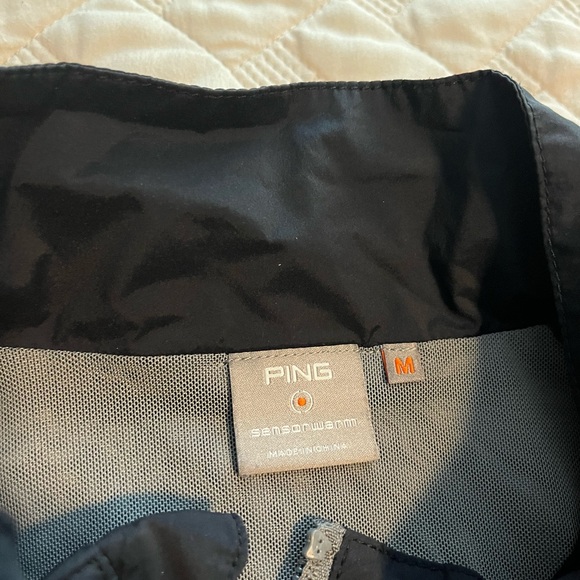 Ping Mens Black Full  Zip Wind Breaker Golf Jacket Size Medium - Picture 4 of 9